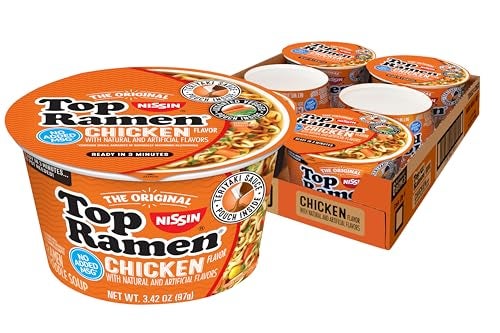 Nissin Top Ramen Bowl Ramen Noodle Soup Chicken 342 Ounce Pack of 6 - Image 1