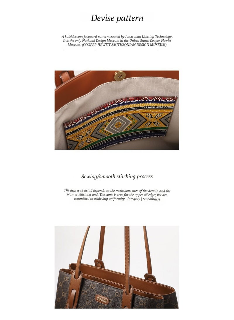 COOGI women's handbag - versatile tote bag with retro style, suitable for daily use, new model, large capacity, fashionable crossbody bag - Image 5