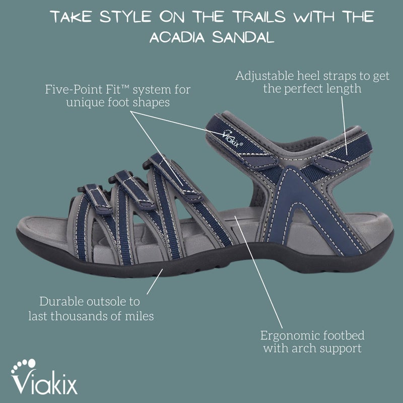 Viakix Womens Sport Sandal â€“ Comfortable Athletic Stylish Hiking Shoes, with Arch Support, Outdoors, Walking, Water, River, Trekking, Harbor 8 - Image 5