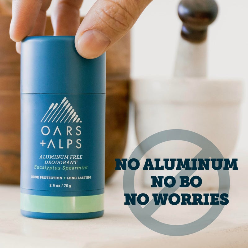 Oars + Alps Deodorant for Men & Women, Aluminum Free Deodorant for Men, Dermatologist Tested, Clean Ingredients, Vegan, Long Lasting, Odor Protection, Eucalyptus Spearmint, 1pk - Image 4