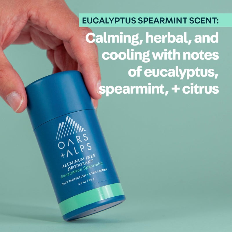 Oars + Alps Deodorant for Men & Women, Aluminum Free Deodorant for Men, Dermatologist Tested, Clean Ingredients, Vegan, Long Lasting, Odor Protection, Eucalyptus Spearmint, 1pk - Image 5