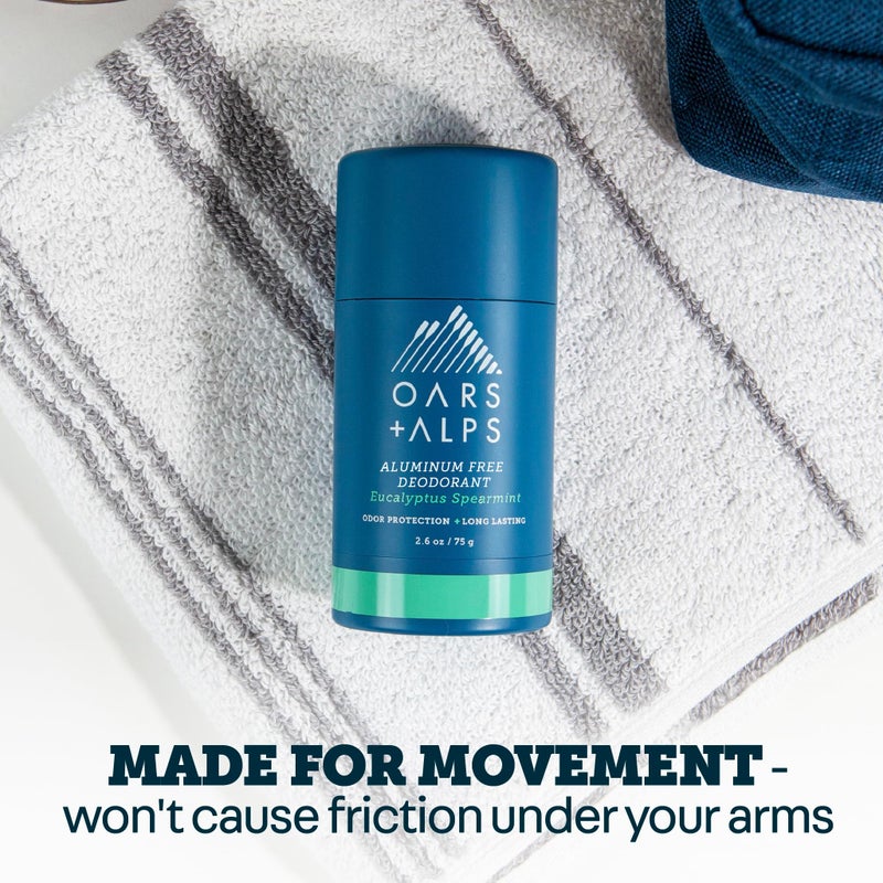 Oars + Alps Deodorant for Men & Women, Aluminum Free Deodorant for Men, Dermatologist Tested, Clean Ingredients, Vegan, Long Lasting, Odor Protection, Eucalyptus Spearmint, 1pk - Image 3