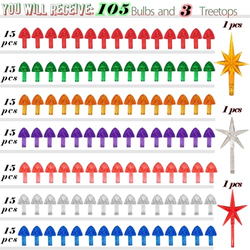KonohaELF Replacement Lights Bulbs for Ceramic Christmas Tree Ornaments,Ice Cream Shape Light up Medium Twist Pegs Accessories for Ceramic Craft Project - Image 4