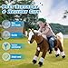 UFREE Riding Horse Horse Riding Toy Mechanical Horse Plush Animal White Mane and Tail Age 36 - Image 4