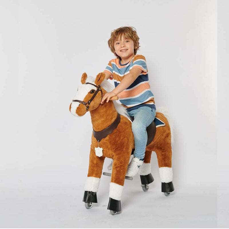 UFREE Riding Horse Horse Riding Toy Mechanical Horse Plush Animal White Mane and Tail Age 36 - Image 3