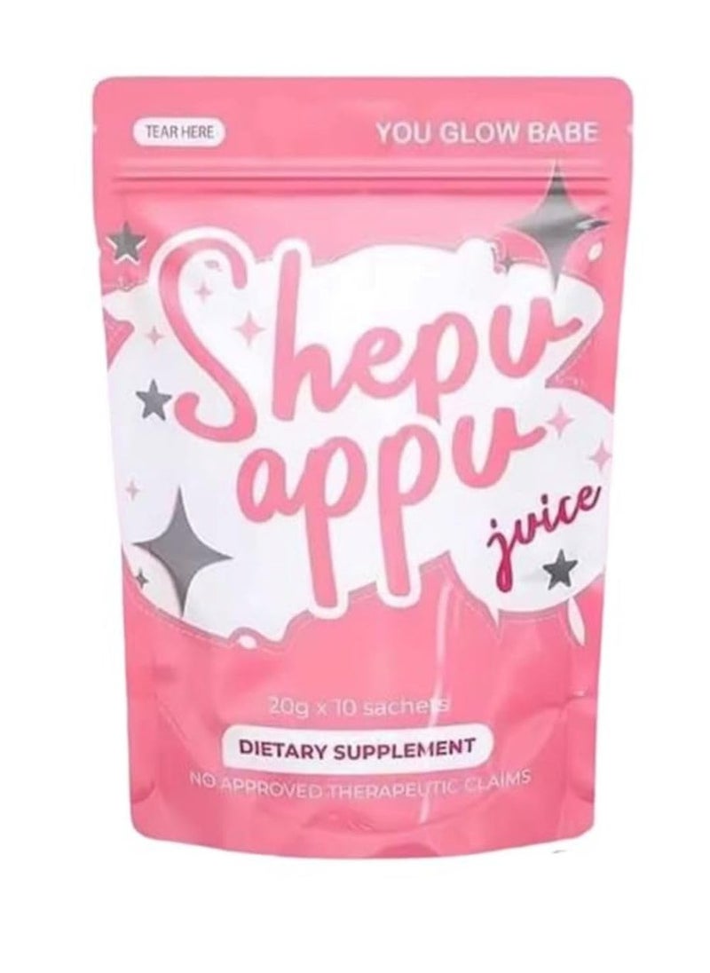 You Glow Babe Shepu Appu Beauty Drink Mix - 10 Sachets | Skin Hydration Support with Hyaluronic Acid & Vitamin C | Pink Powder Supplement  - Image 2