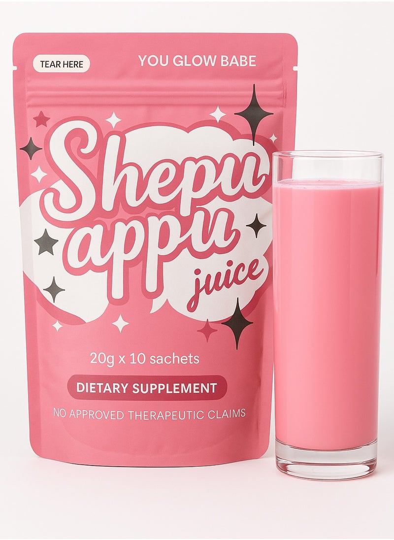 You Glow Babe Shepu Appu Beauty Drink Mix - 10 Sachets | Skin Hydration Support with Hyaluronic Acid & Vitamin C | Pink Powder Supplement  - Image 1