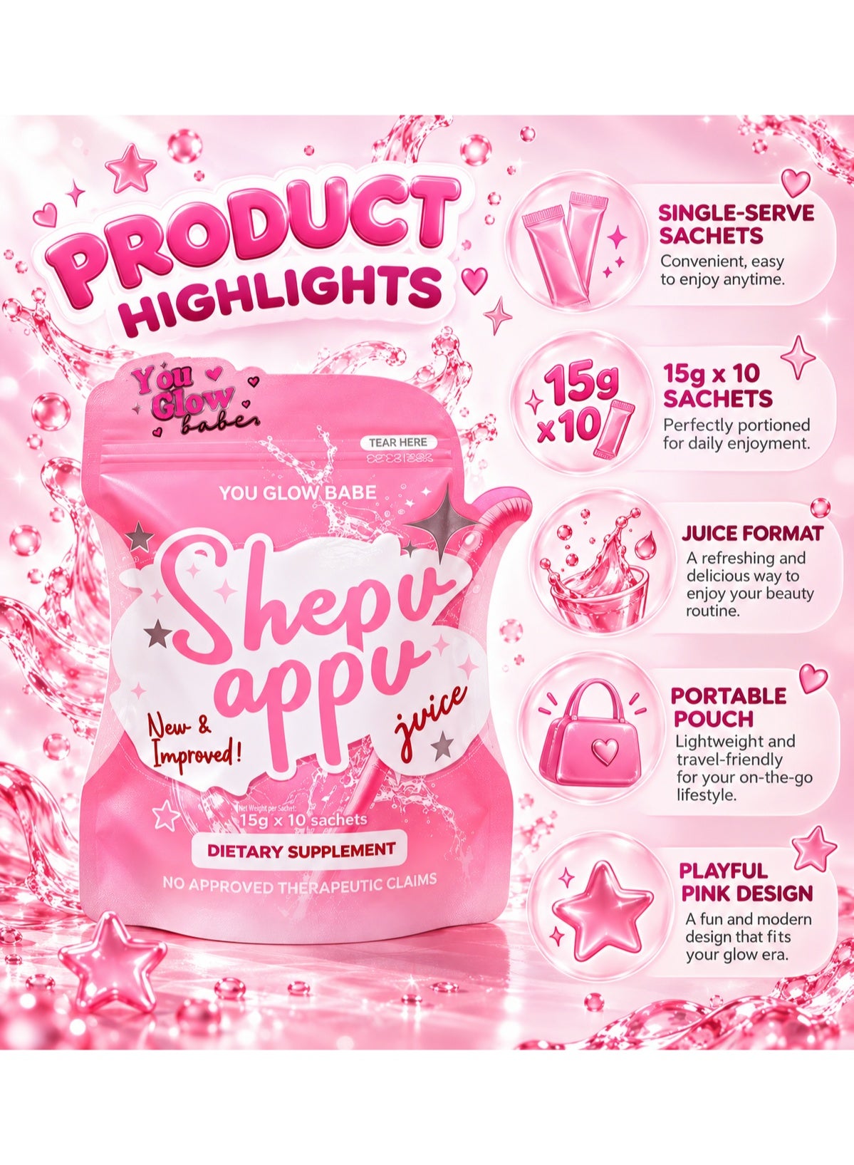 Shepu Appu Juice Sachets 10Pcs