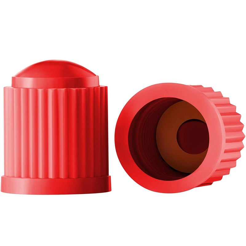 10 Pack Red Plastic Tire Valve Stem Caps with ORing Rubber Seal Universal Schrader Air Valve Cap Stem Covers for Car SUV Truck Motorcycle Bike