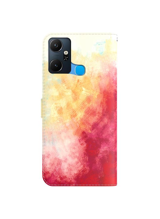 S-TOP Case For Infinix Smart 6 Plus Watercolor Pattern Flip Leather Phone Case - Image 3
