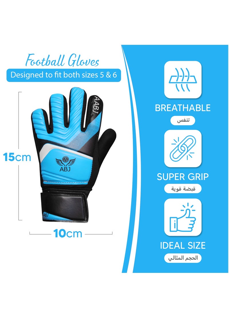 ABJ High-Performance Kids' Youth Football Goalkeeper Gloves - Perfect for Sizes 5-6, Ideal for Ages 7-11, Unmatched Grip and Protection  - Image 2