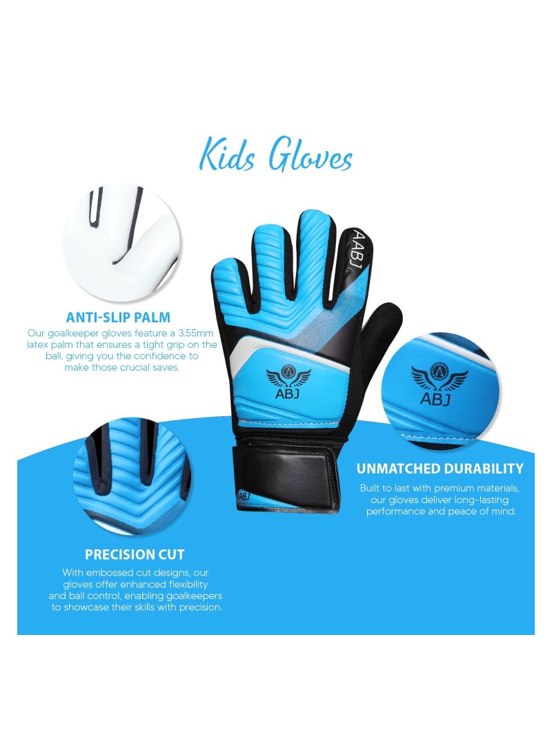 ABJ High-Performance Kids' Youth Football Goalkeeper Gloves - Perfect for Sizes 5-6, Ideal for Ages 7-11, Unmatched Grip and Protection  - Image 3