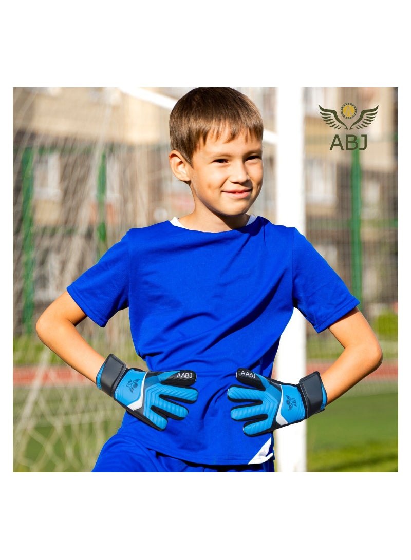 ABJ High-Performance Kids' Youth Football Goalkeeper Gloves - Perfect for Sizes 5-6, Ideal for Ages 7-11, Unmatched Grip and Protection  - Image 4