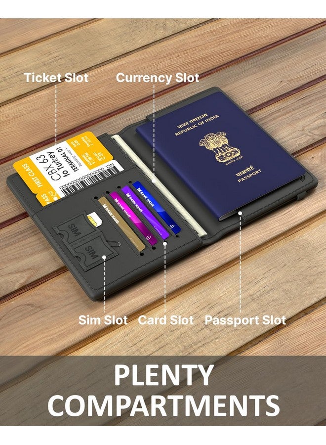 FEDUS FEDUS Faux Leather Premium Passport Holder For Men And Women Passport Cover Case Wallet With Credit/Debit Card, Id Card, Rfid Protected Travel Document Accessories Organiser.  - Image 3
