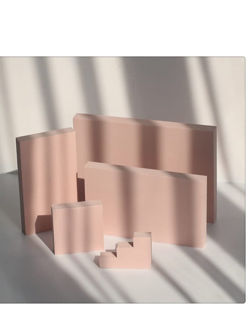 Rectangle Stereo Geometric Shape Foam Photography Props Set Three-dimensional Scene Shooting Backdrop Ornament Indoor Posing Photo Decor Background 5Pcs (Pink) - Image 2