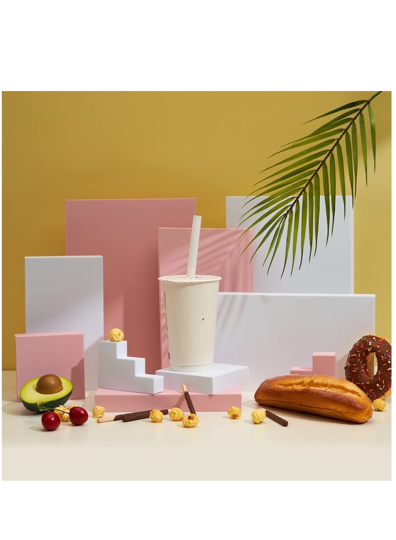 Rectangle Stereo Geometric Shape Foam Photography Props Set Three-dimensional Scene Shooting Backdrop Ornament Indoor Posing Photo Decor Background 5Pcs (Pink) - Image 3