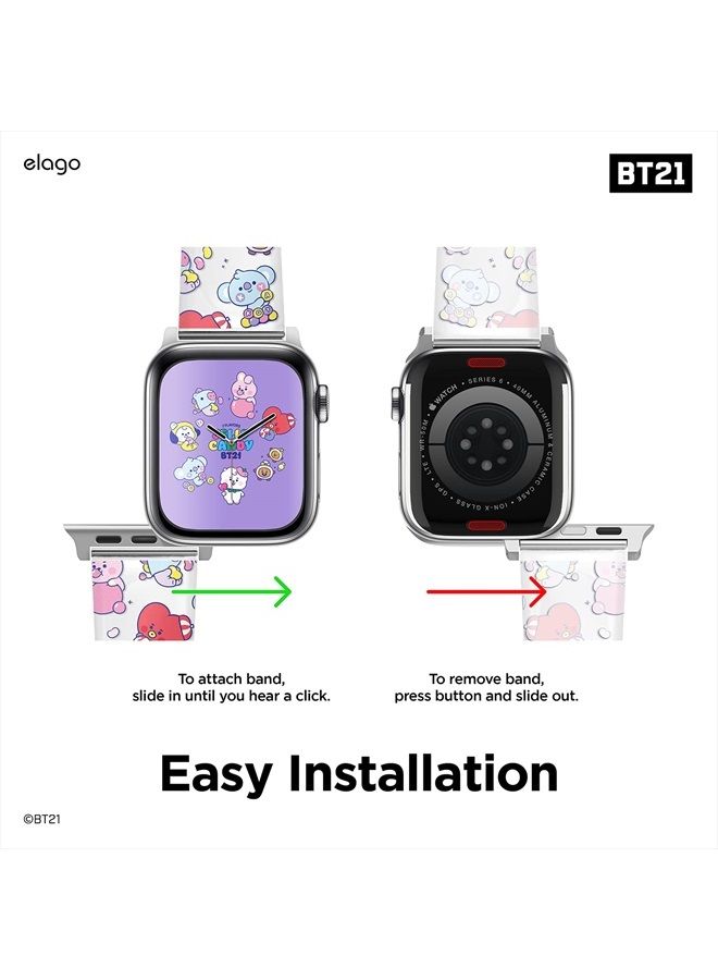 Elago BT21 Band Compatible with Apple Watch Band 38mm 40mm 41mm compatible with iWatch Series 8/SE2/7/6/SE/5/4/3/2/1, Soft Protective Strap [Official Merchandise](7 FLAVORS) - Image 5