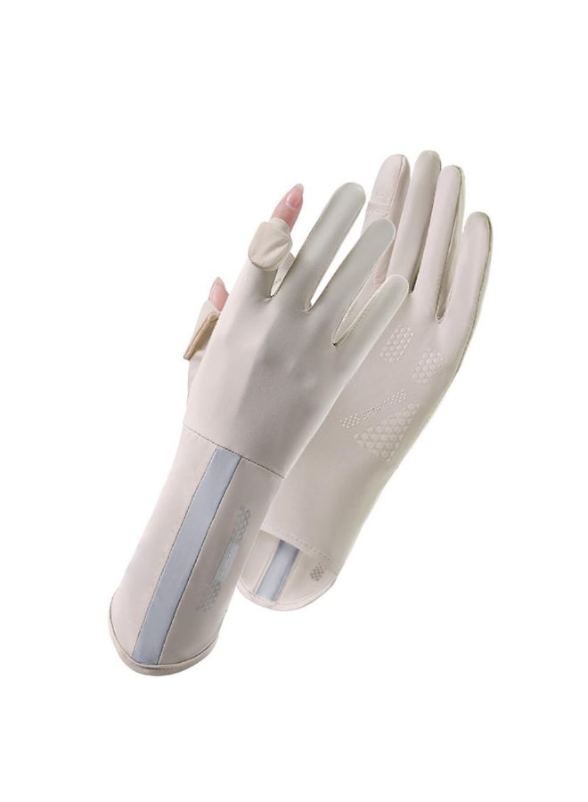 Joudi UPF 50+ Sun Protection Gloves for Women, Touchscreen Anti-Slip UV Driving & Cycling Gloves, Cool Feel Summer Outdoor Glove with Silicone Grip, Extended Wrist Cover - Image 1