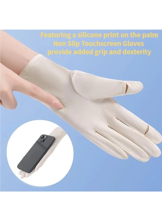 Joudi UPF 50+ Sun Protection Gloves for Women, Touchscreen Anti-Slip UV Driving & Cycling Gloves, Cool Feel Summer Outdoor Glove with Silicone Grip, Extended Wrist Cover - Image 3