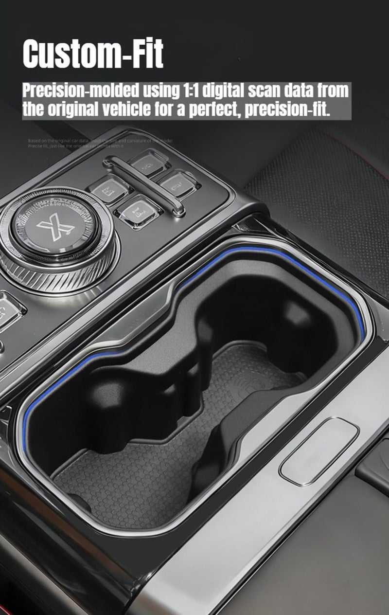Center Console Cup Holder Compatible with Jetour G700 2025 2026 Interior Accessories, Premium Silicone Drink Holder Insert (Black) - Image 5