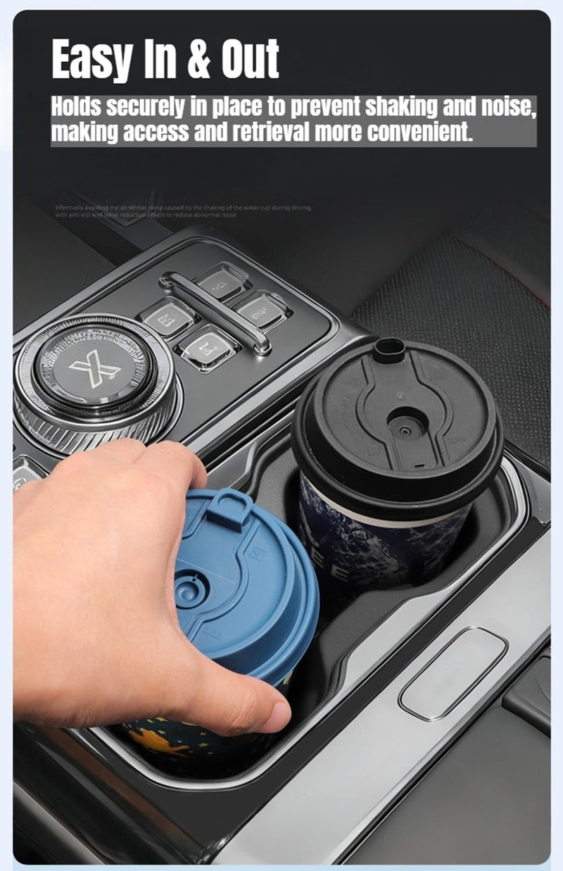 Center Console Cup Holder Compatible with Jetour G700 2025 2026 Interior Accessories, Premium Silicone Drink Holder Insert (Black) - Image 4