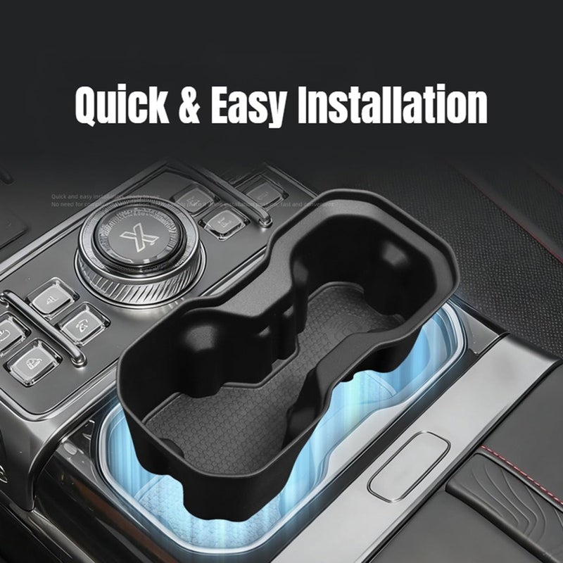 Center Console Cup Holder Compatible with Jetour G700 2025 2026 Interior Accessories, Premium Silicone Drink Holder Insert (Black) - Image 3