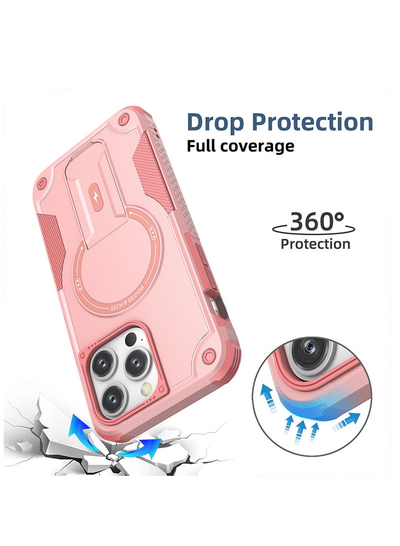 KASTWAVE Magnetic Phone Case, 2023 Latest model Creative Mobile Phone Case with iPhone15 Pro max, Anti-fall Case, Anti-Fingerprint/Skid Cover, PC+TPU, Compatible with MagSafe, Pink - Image 2