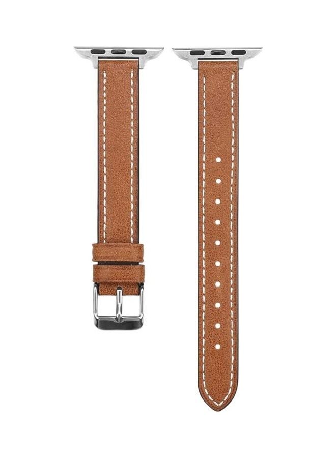 NIBEMINENT Replacement Watchbands For Apple Watch Series 7 45mm/6 & SE 5 4 44mm/3 2 1 42mm Brown Light - Image 1