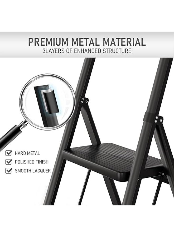 5-Step Foldable Step Ladder, Heavy-Duty Metal, Anti-Slip Pedals & Space-Saving Design - Image 3