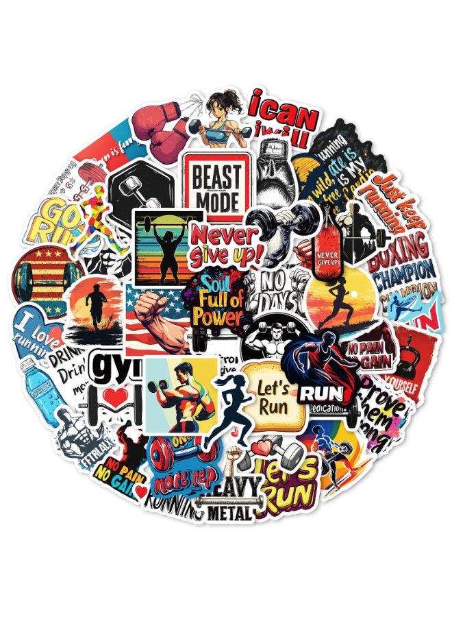 NIBEMINENT 50 Pcs Cool Fitness Boxing Sports Kpop Stray Kids Deco Kit Waterproof Stickers, High Definition Printing Bright Colors, Suitable for Laptop Skateboard Luggage Water Bottle Guitar DIY  - Image 1
