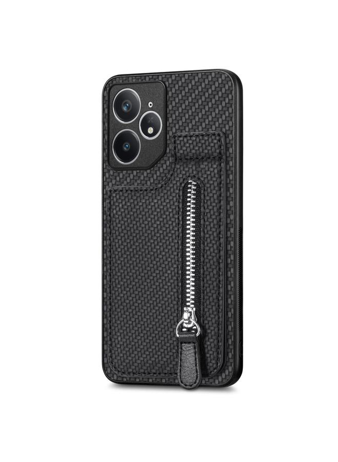 اس-توب جراب هاتف Realme Neo7 من ألياف الكربون مع سحاب رأسي قابل للطي - Image 2