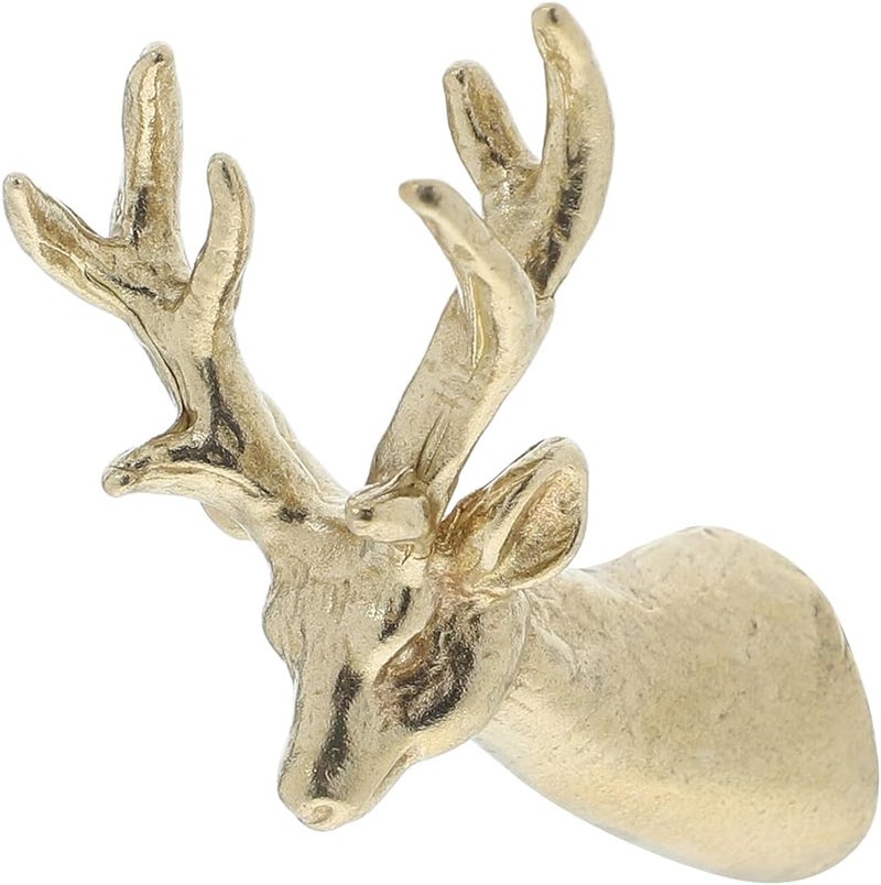 Deer Head Brass Cabinet Handles Drawer Pulls Metal Knobs Kitchen Cupboard Hardware - Image 1