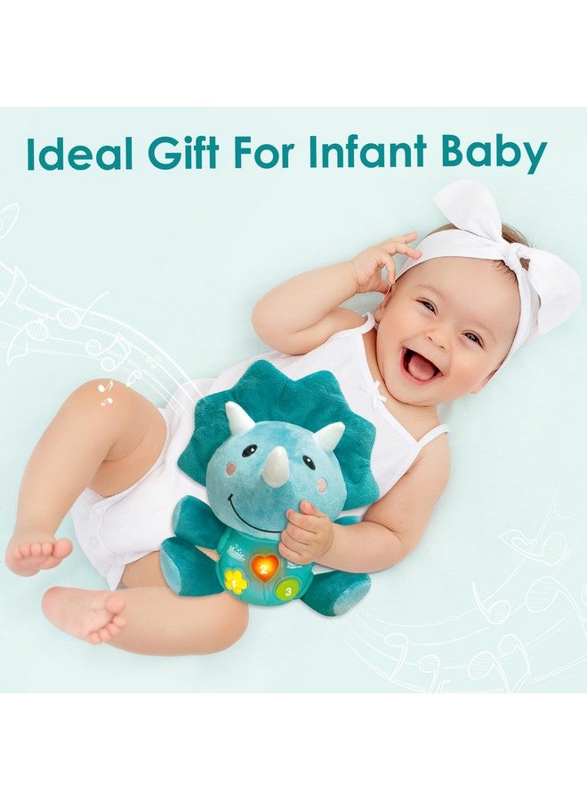 iPlay, iLearn Baby Dinosaur Musical Toys, Newborn Boys Gift, Soft Dino Plush Stuffed Animal, Infant Light Music Time, 1st Birthday Shower Gift Stuffers for 0 1 2 3 6 9 12 18 Month 1-3 Yrs Toddler Girl - Image 2