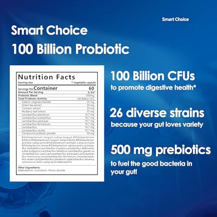 KTT Probiotics 100B CFU, 26 Strains for Gut Health & Immune Support, Promotes Digestive Balance & Regularity, Acid-Resistant Capsules, Vegetarian, 60 Count for Men & Women - Image 2