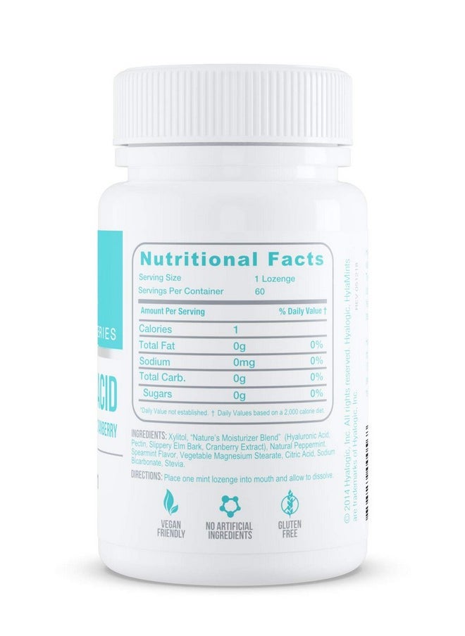 Hyalogic Oral Care Dry Mouth Mints - Hyaluronic Acid Ha & Xylitol Lozenges For Hydration - Natural Mint Breath Freshener, Sugar-Free & Vegan Friendly (60 Ct)  - Image 3