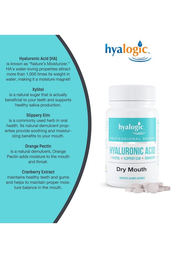 Hyalogic Oral Care Dry Mouth Mints - Hyaluronic Acid Ha & Xylitol Lozenges For Hydration - Natural Mint Breath Freshener, Sugar-Free & Vegan Friendly (60 Ct)  - Image 5