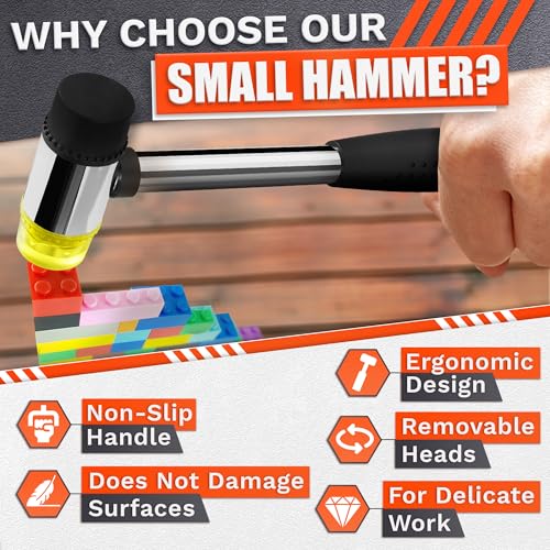 LEGLO Small Rubber Mallet Hammer – 25 mm Lightweight Double-Sided Rubber and Plastic Head | Non-Slip Ergonomic Grip | Durable, Scratch-Free Tool for Jewelry Making, Crafting, Furniture Assembly, and Repairs - Image 4
