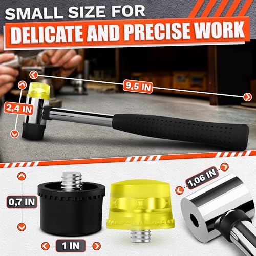LEGLO Small Rubber Mallet Hammer – 25 mm Lightweight Double-Sided Rubber and Plastic Head | Non-Slip Ergonomic Grip | Durable, Scratch-Free Tool for Jewelry Making, Crafting, Furniture Assembly, and Repairs - Image 2