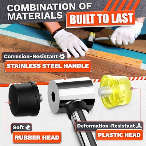 LEGLO Small Rubber Mallet Hammer – 25 mm Lightweight Double-Sided Rubber and Plastic Head | Non-Slip Ergonomic Grip | Durable, Scratch-Free Tool for Jewelry Making, Crafting, Furniture Assembly, and Repairs - Image 3