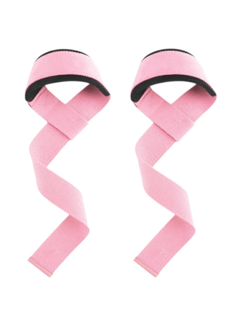 Weightlifting Lifting Straps Pair - Anti Slip Deadlift Training Support - Pink