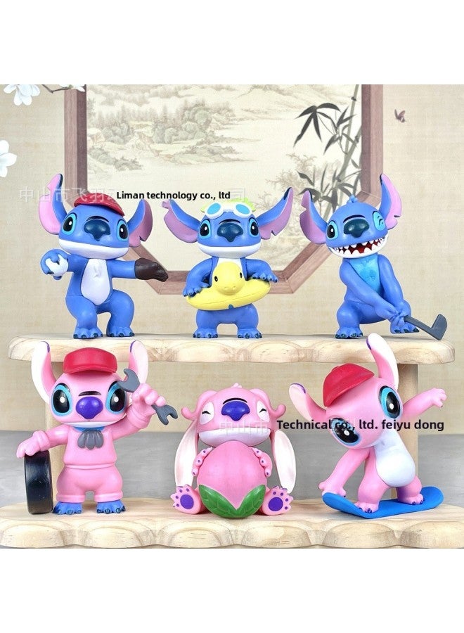 Loquat Swim Stitch Hand-held  Stitch Doll Blind Box Twisted Egg Doll Machine Ornaments Generation-Color:Type A Couple Stitch-boxed - Image 5