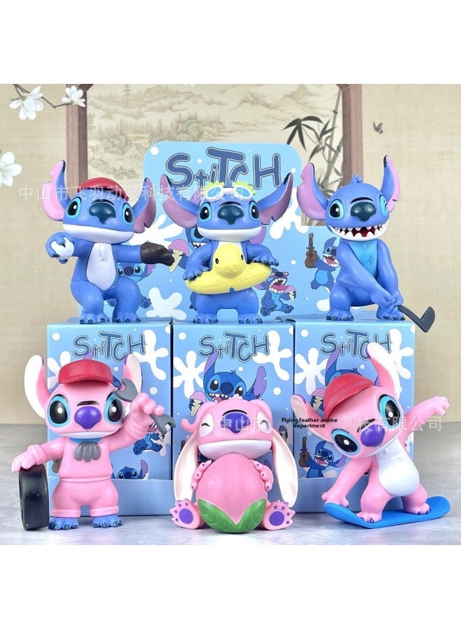 Loquat Swim Stitch Hand-held  Stitch Doll Blind Box Twisted Egg Doll Machine Ornaments Generation-Color:Type A Couple Stitch-boxed - Image 4