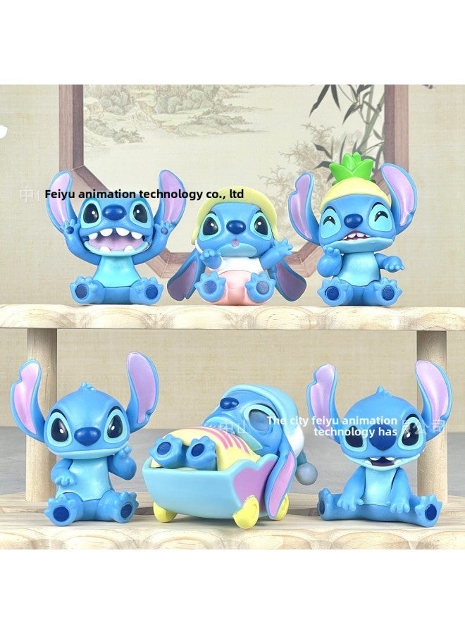 Loquat Swim Stitch Hand-held  Stitch Doll Blind Box Twisted Egg Doll Machine Ornaments Generation-Color:Type A Couple Stitch-boxed - Image 2