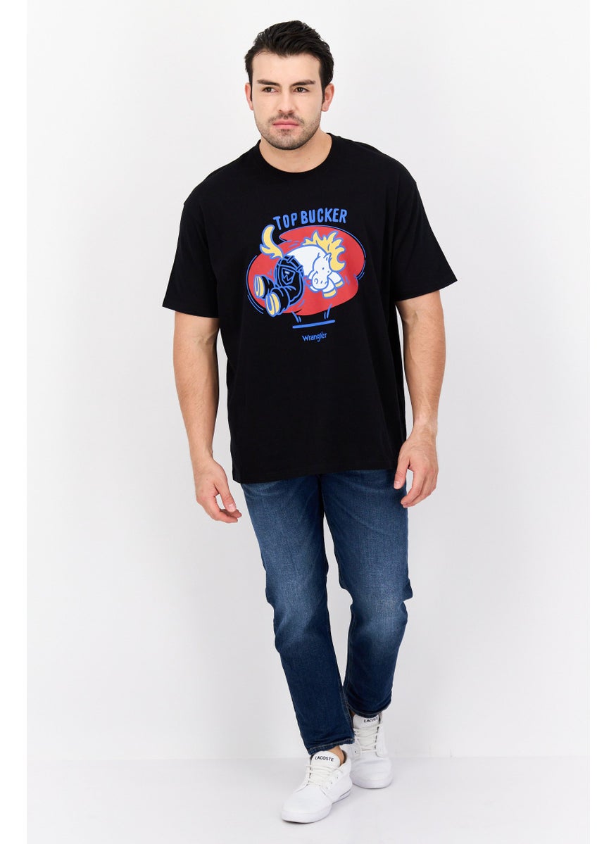 Wrangler - Men Crew Neck Short Sleeve Graphic T Shirt, Black Combo - Image 1