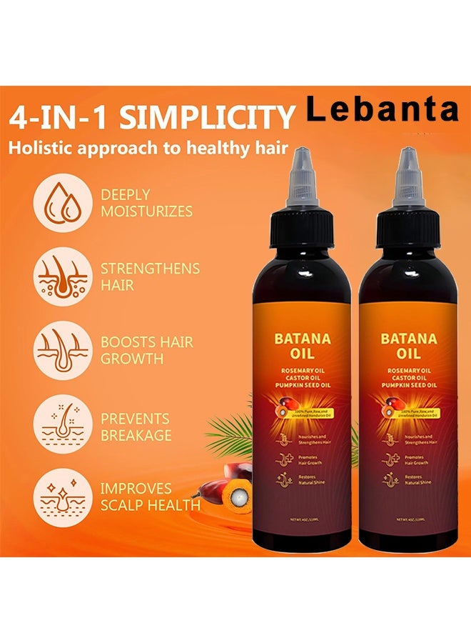Lebanta Organic Batana Oil For Hair Growth, Rosemary Castor Oil, Natural  Cold-Pressed, Deep Hydration, Hair  Scalp Repair, Anti-Hair Loss With Castor  Rosemary Oil For Stronger, 118G - Image 5