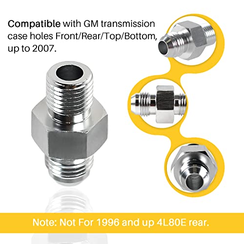 GSTP 2Pcs Transmission Adapter Fittings 6AN Flare to 14 NPSM for TH350 TH400 700R4 4L60E 2004R TR6060 AOD 4R100 4R70W C5 Transmission Front Rear Until 2007 Aluminum - Image 5