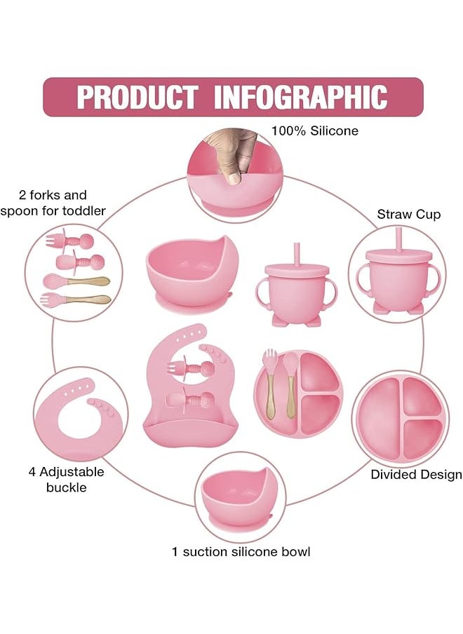 U-HOOME - Silicone Baby Feeding Set Baby Led Weaning Supplies Suction Bowl Divided Plate Toddler Self Feeding - Image 1