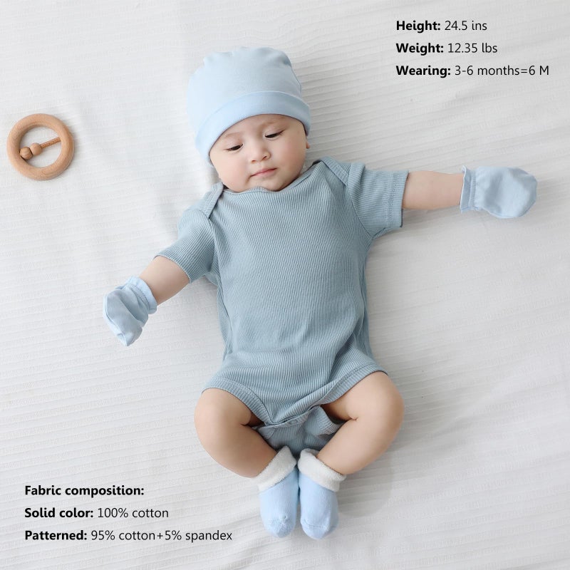 MAMIMAKA Baby Bodysuit Cotton Baby Boys Clothes Bule One-Piece,0-3 Months - Image 5