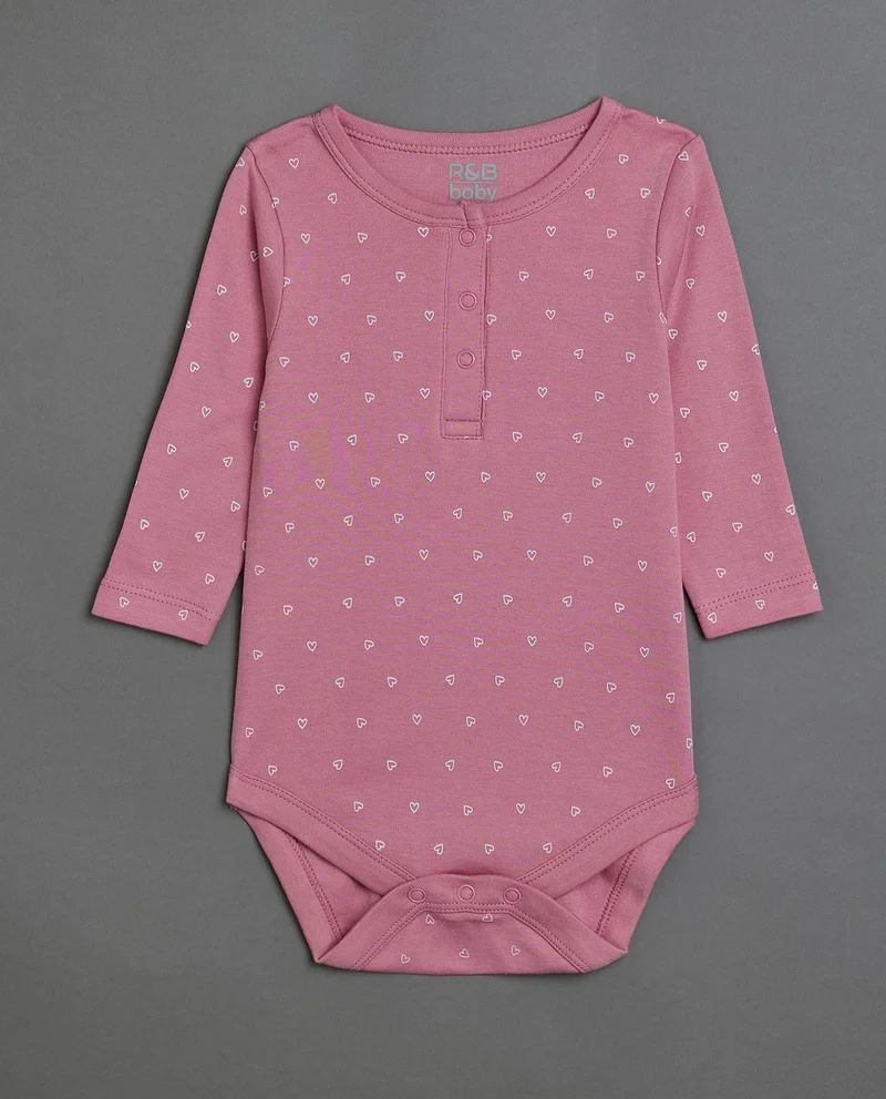 R&B 3 Pack Printed Bodysuits with Long Sleeves