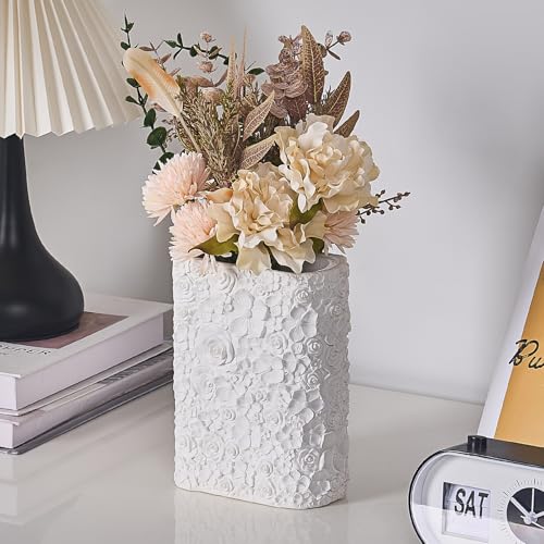 HOLOLA Hand-Carved 3D Book Vase - Decorative White Flowers Vases for Home & Office, Unique Bookend Vase for Bookshelves, Artificial Floral Display, Gift for Book Lovers (Home Decor, Desk Decor) - Image 2